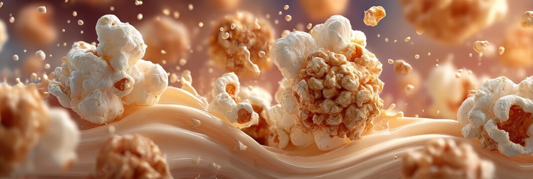 Popcorn Explosion with Gold Number 3D Texture