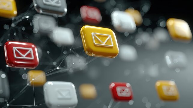 Colorful Digital Icons with Emails