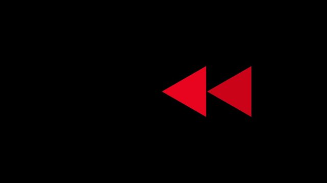 Fast forward white icon animation on black background representing media playback speed, video streaming control, and digital forward navigation concept