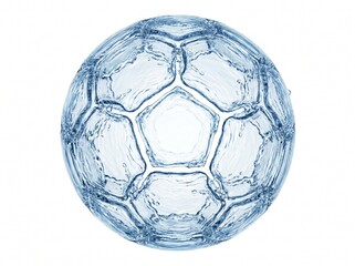 Naklejka premium Glowing blue soccer ball with futuristic design