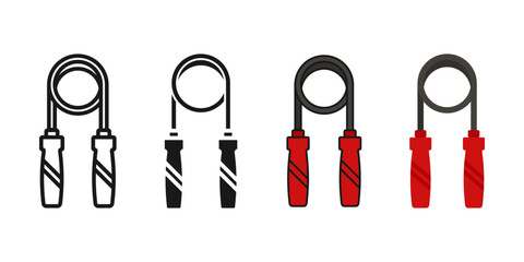 Jumping rope icon set. Jump rope vector illustration in various styles and colors.vector icon on white background © Uswa KDT