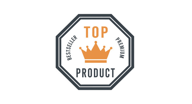 Top Product Bestseller Premium Crown Badge.