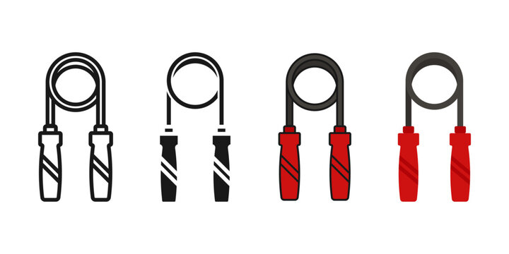 Jumping rope icon set. Jump rope vector illustration in various styles and colors.vector icon on white background