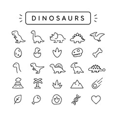 Dinosaurs doodle set Vector isolated doodle set © Roman