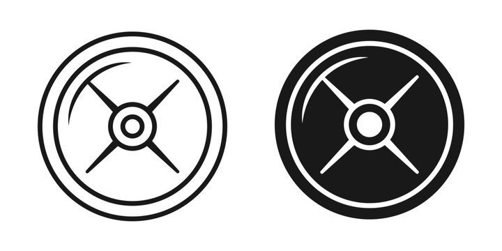 Weight plates icon set. Vector illustration on a white background.