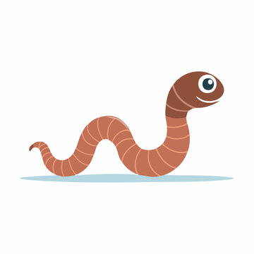 Cute cartoon earthworm illustration
