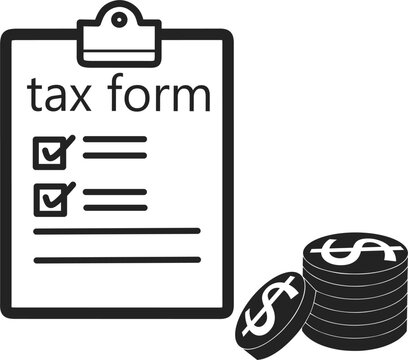 tax form paper vector flat design transparent background