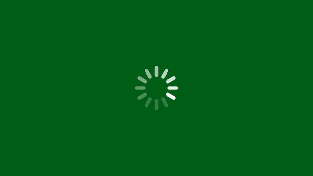 Loading animation green screen loading progress bar motion loading symbol buffering