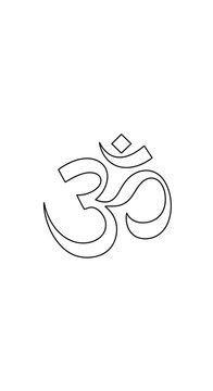 Om Symbol Outline - Sacred Aum Sign for Meditation and Spirituality