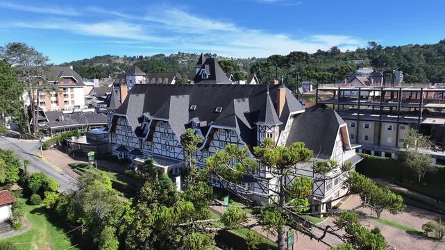 Campos Do Jordao Skyline In Sao Paulo Brazil. Mantiqueira Mountain Range. Winter  Destination. Brazilian Switzerland. Campos Do Jordao Skyline In Campos Do Jordao In Sao Paulo Brazil. Travel Vacation.