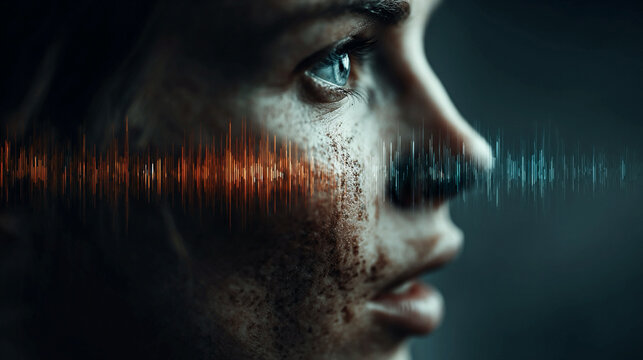 AI driven digital real time accent adaptation technology concept with speech pattern analytics and communication inclusivity background