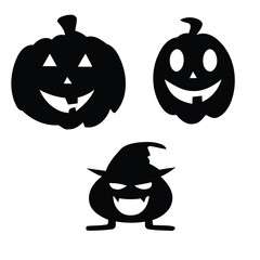 Obraz premium Halloween pumpkin silhouette set