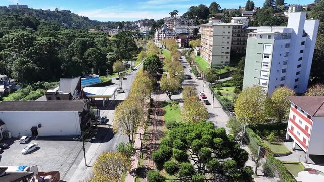 Winter Destination In Campos Do Jordao In Sao Paulo Brazil. Mantiqueira Mountain. Downtown Cityscape. European Architecture. Winter Destination In Campos Do Jordao In Sao Paulo Brazil. Tourism Travel.