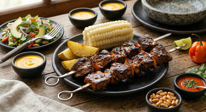 Grilled Peruvian Anticuchos de Corazon Beef Heart Skewers with Aji Panca 8K