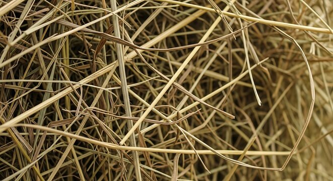 Dry hay straw close-up texture.