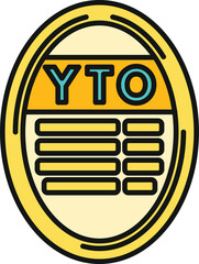 Fototapeta premium Yellow airport luggage tag displaying destination code yto for travel and baggage