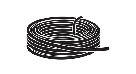 coiled rope silhouette on a white background © MdMosharef