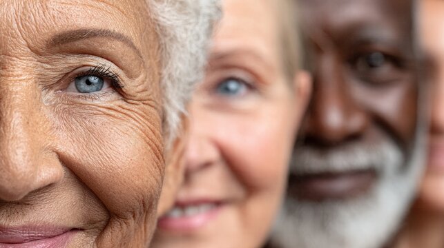 Diverse Faces Showing Stages of Aging