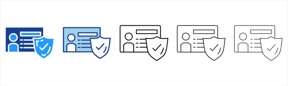 Account  Icon In Different Color And Outline Style 