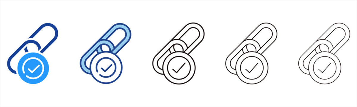 Link  Icon In Different Color And Outline Style 