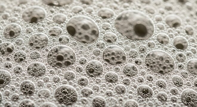 Gray Bubbles on Foamy Surface Closeup.