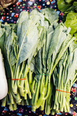 Fresh Chinese Kale On Vegetable Stall