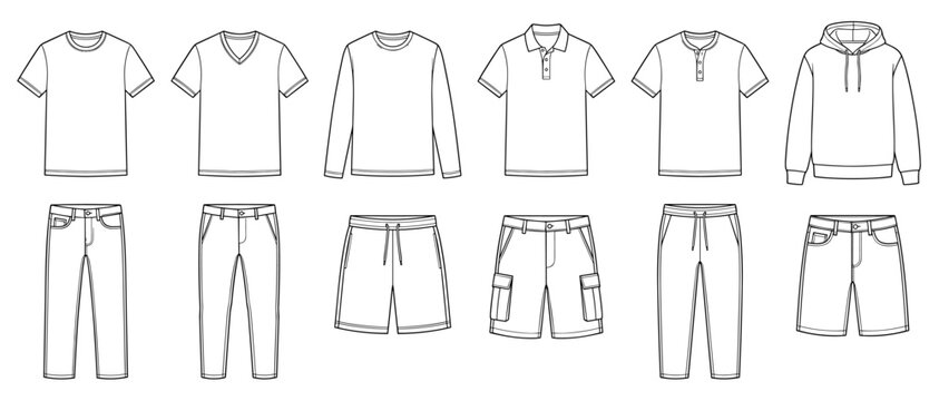Basic men's clothes collection for minimalist wardrobe