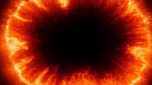 Fiery Portal Burst Frame Overlay - Explosive