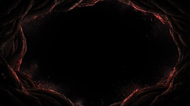 Fiery Root Tunnel Frame Overlay - Organic