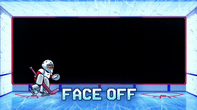 Arcade Hockey Face Off Frame Overlay - Retro Game