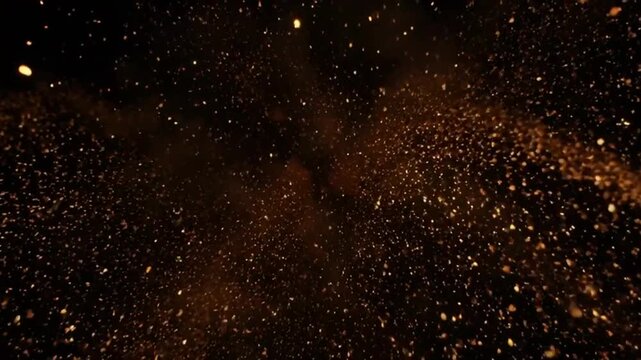 Golden Particle Explosion Frame Overlay - Radiant