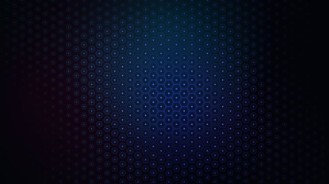 Dark Abstract Hexagonal Grid Background with Pulsing Blue and Purple Neon Lights