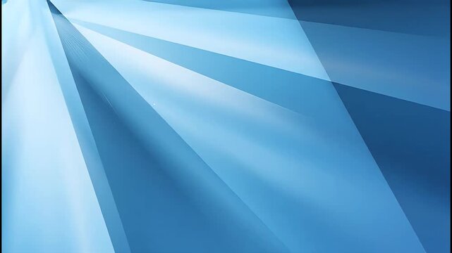 Abstract blue and white angled shapes create a sense of dynamic motion and light