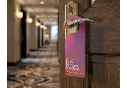 Door Hanger Mockup for Studio Presentation and Brand Showcase