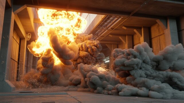 Explosive Fire and Smoke Eruption Under Urban Bridge Structure