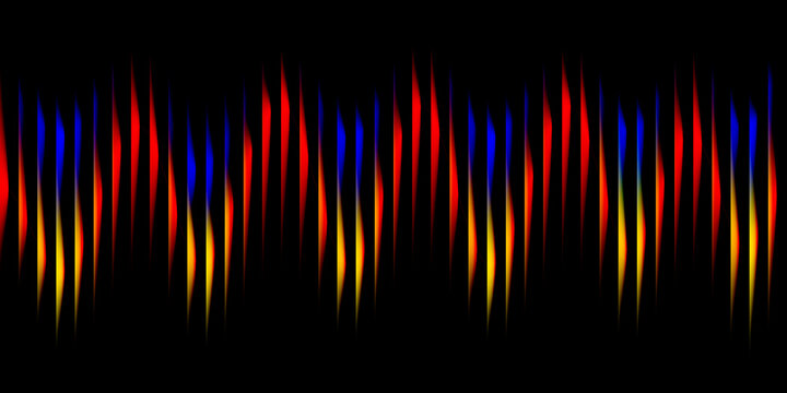 colorful red, blue, yellow Equalizer Wave Abstract Black Background