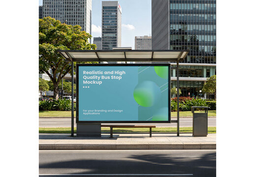 Bus Stop Mockup Realistic Design for Brand Presentation and Marketing