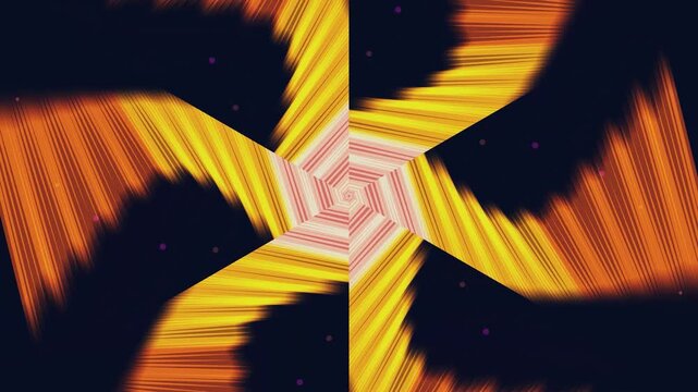 Vibrant yellow and orange striped pattern radiates from center, perfect for background animation