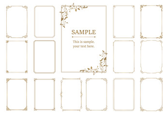 Elegant luxury vintage frames collection isolated on white background. Thin golden ornamental borders for wedding invitations, certificates, branding, menus and premium stationery design. © terentyevner55