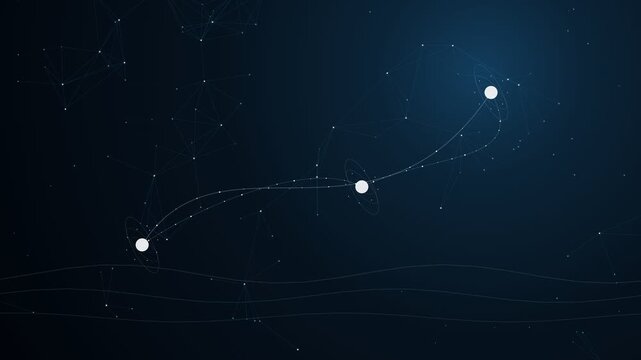 Constellation Aries formed by bright stars in dark night sky.
