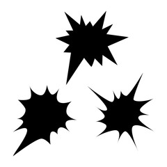 Fototapeta premium An explosion silhouette for comics. An explosive flash. A star-shaped silhouette with uneven rays and sharp angles. Conveys energy and dynamism.