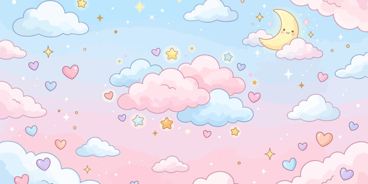 seamless pattern with clouds