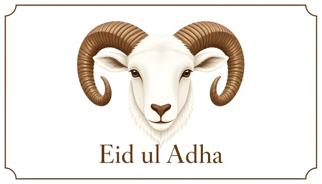 Ram portrait for eid al adha celebration with animal head, battering ram