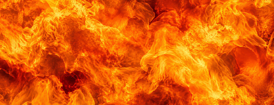 Intense Fire Texture and Blazing Inferno Flames Abstract Background