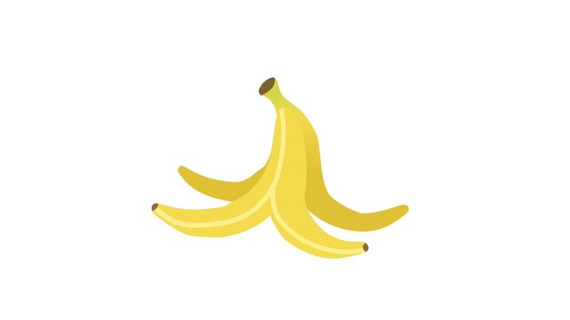 2D Animated Banana Peel with Slapstick Comedy Style for Funny Scene