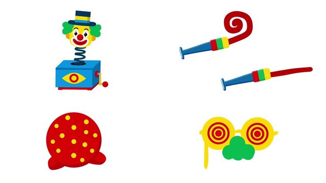 2D Animated Funny Party Props with Circus Style for April Fools