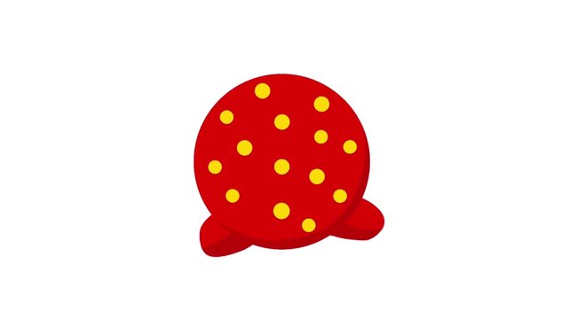 2D Animated Whoopee Cushion with Funny Polka Dot Design for Comedy Theme
