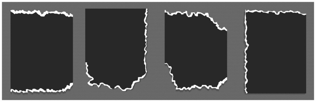 Vector set of torn sheets of paper