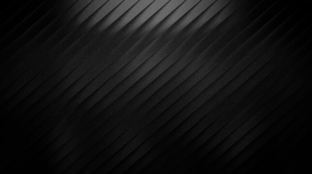 Grainy ribbed abstract dark background with diagonal stripes and subtle lighting, modern minimalist texture for design projects