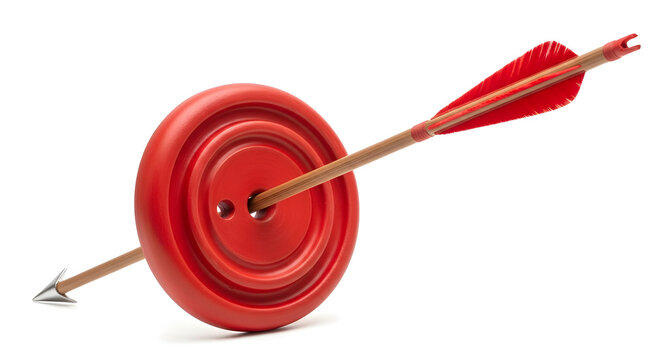 Red wheel with arrows stuck in it